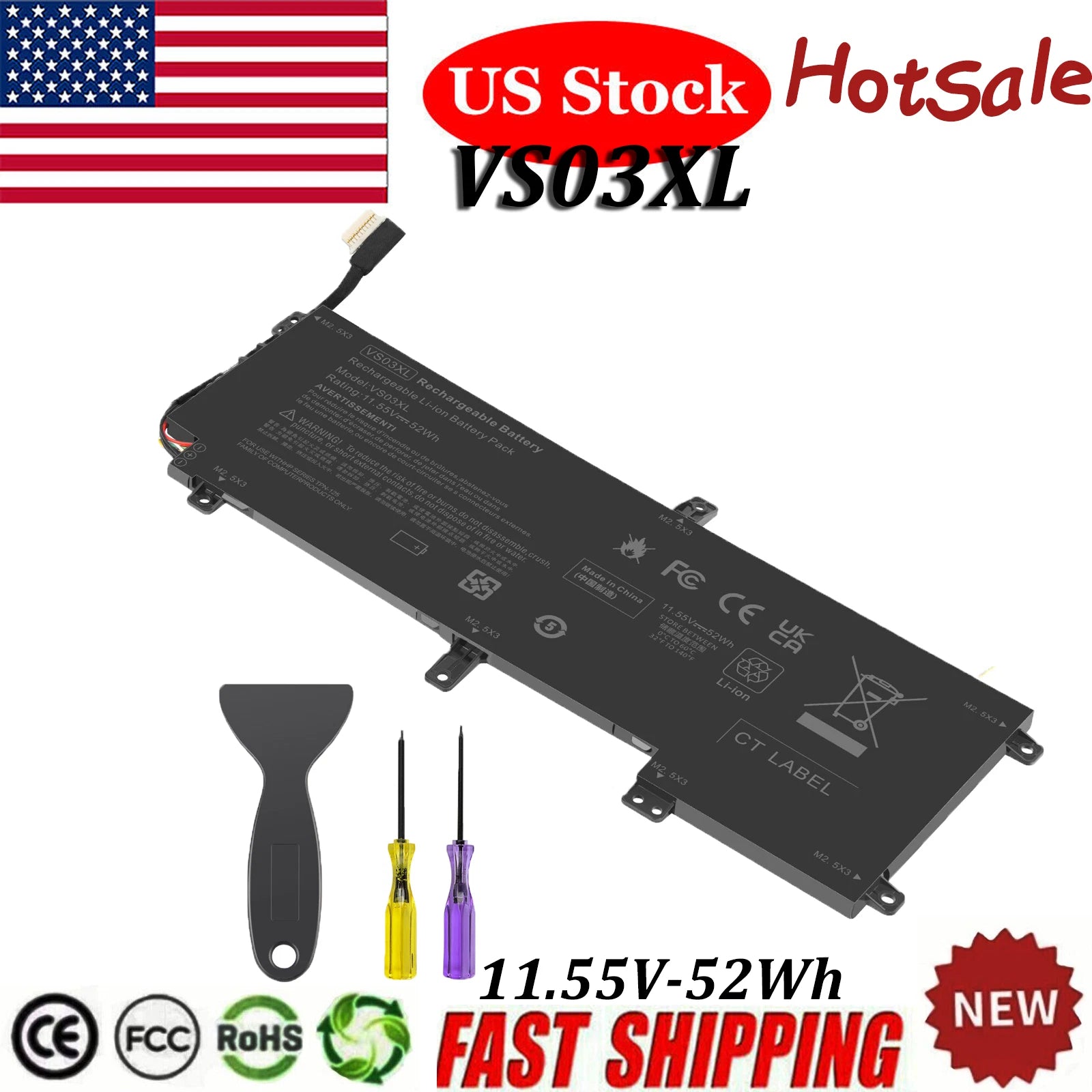 VS03XL Battery for HP Envy 15-AS 15-AS000 15-AS003 15-AS004 849313-850 52Wh