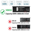 V6W33 Battery For Dell Inspiron 15 5415 5510 5515 Latitude 13 3320 54Wh XDY9K US