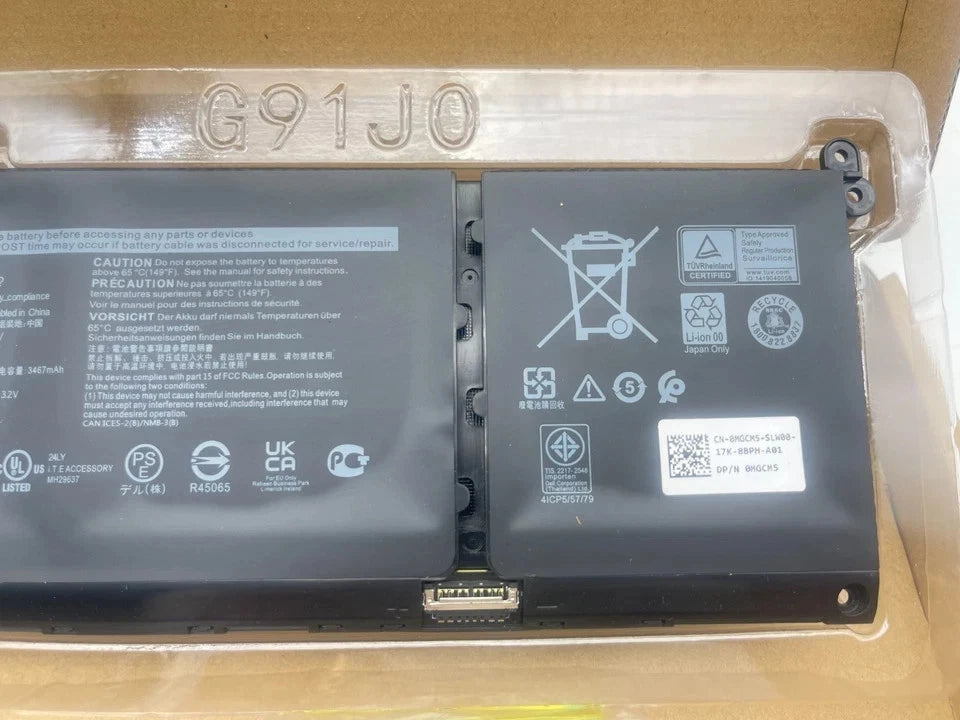Genuine G91J0 Battery For Dell Latitude 3320 3420 3520 Inspiron 14 5410 5415 OEM