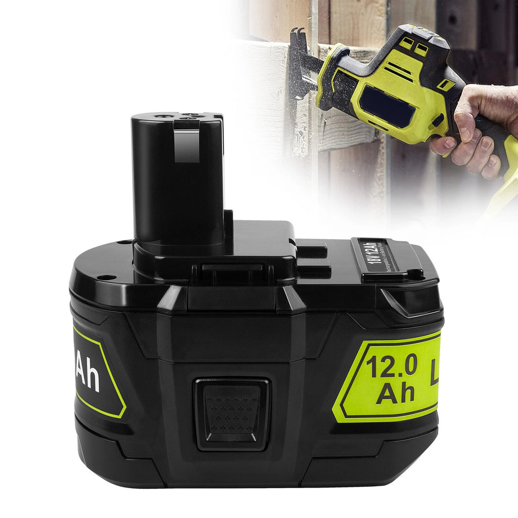 12Ah For RYOBI 18V Battery P108 High Capacity 18Volt Lithium-Ion P102 P104 P109