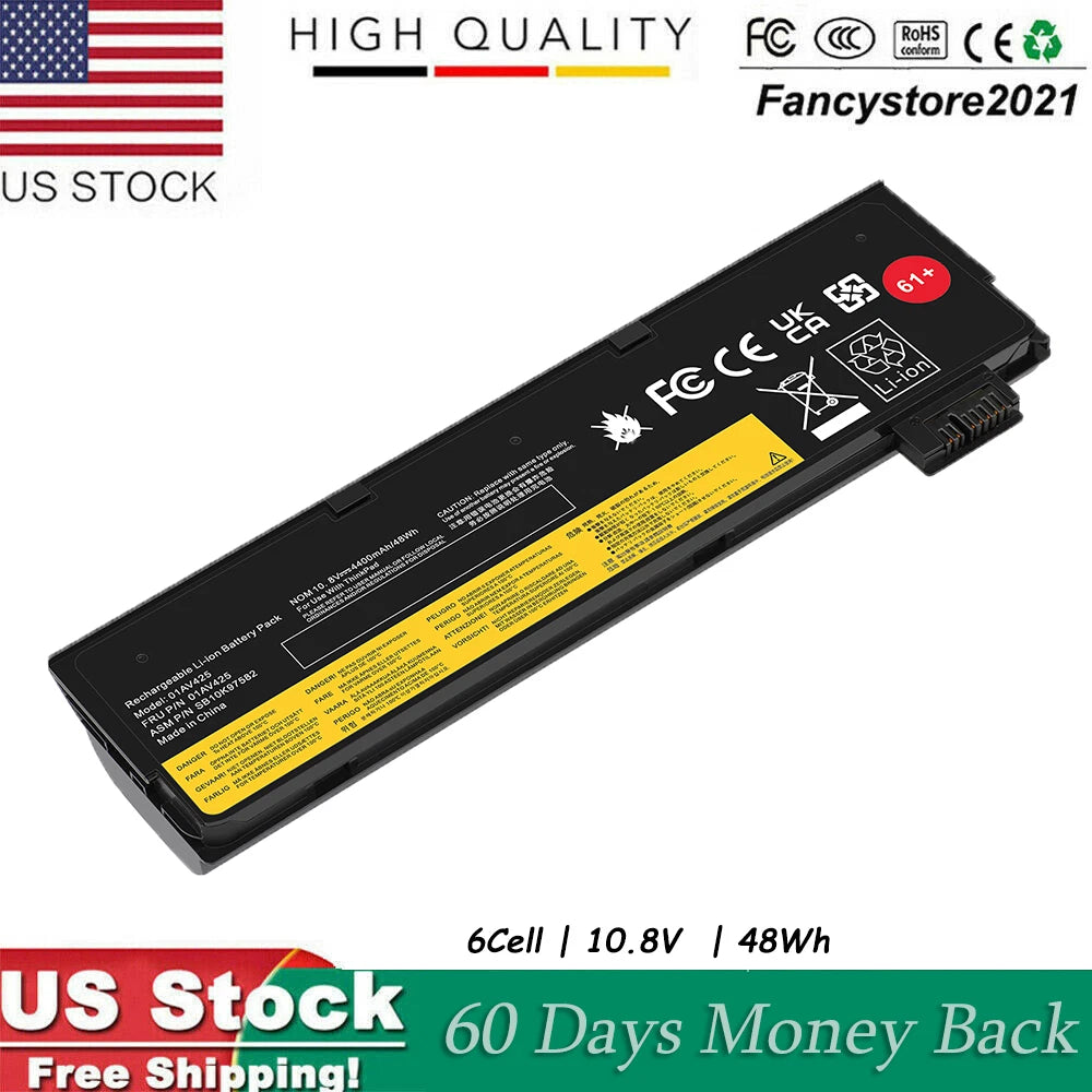 New 61+ 48Wh Battery For Lenovo Thinkpad T470 T480 T570 01AV425 01AV424 01AV423