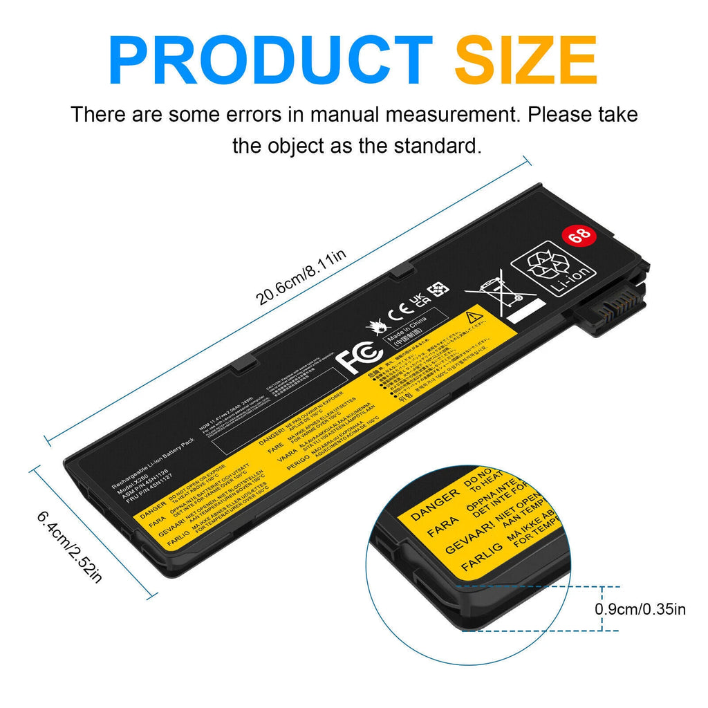 ?Battery for Lenovo ThinkPad X240 X240S X250 X260 X270 T440 T440S T450 T450S 68