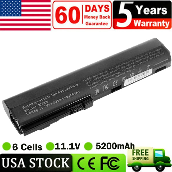 SX06XL Battery for HP Elitebook 2560p 2570p Serie 463309-241 QK644AA SX09 58Wh