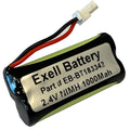 Exell 2.4V 1000mAh Ni-MH Battery Pack for Cordless Phones BT166342/BT266342