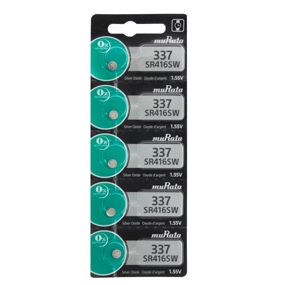 Murata Silver Oxide 337 Battery 5 Pcs - Replaces Sony