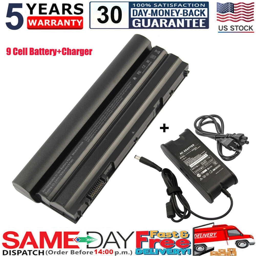 9Cell Battery+90W Charger For Dell Latitude E6420 E6440 E5430 E5520 E6430 E6520