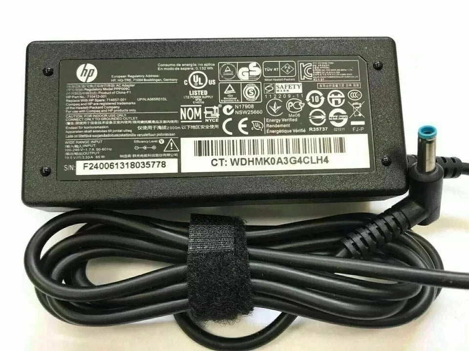 Genuine OEM 65W Adapter Charger blue tip 19.5V 3.33A HP 710412-001 714149-001