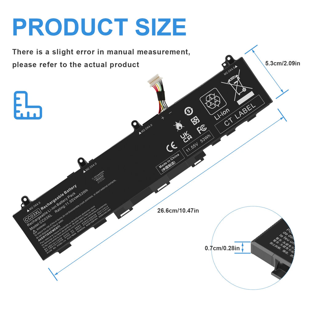 CC03XL Battery for HP ZBook Firefly 14 G7/G8 EliteBook 830 835 840 845 G7/G8 US