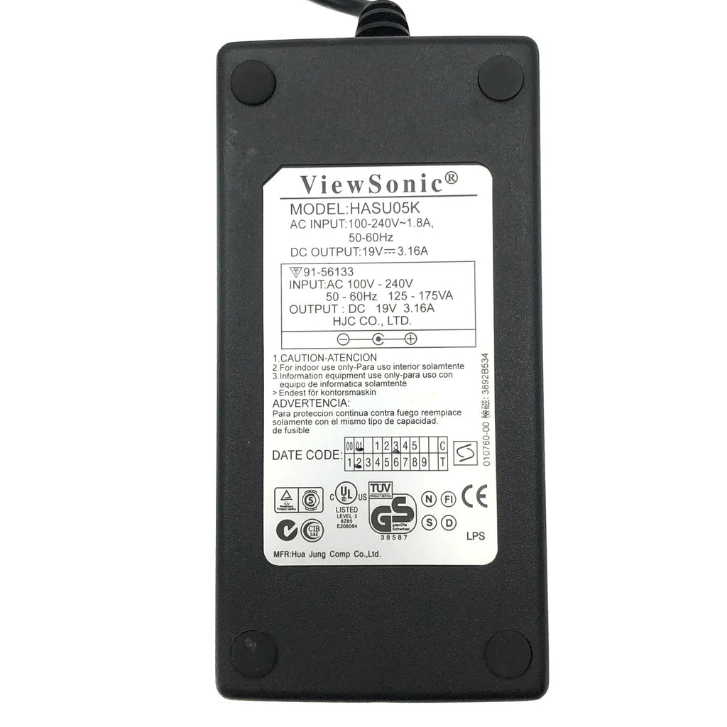 NEW Original ViewSonic AC Adapter Power HASU05K 19V 3.16A Charger