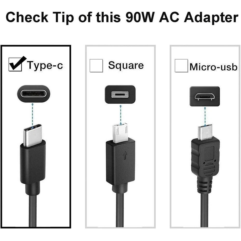 Laptop Charger AC Adapter USB-C Type C for Macbook Apple HP Lenovo Asus Dell 90W