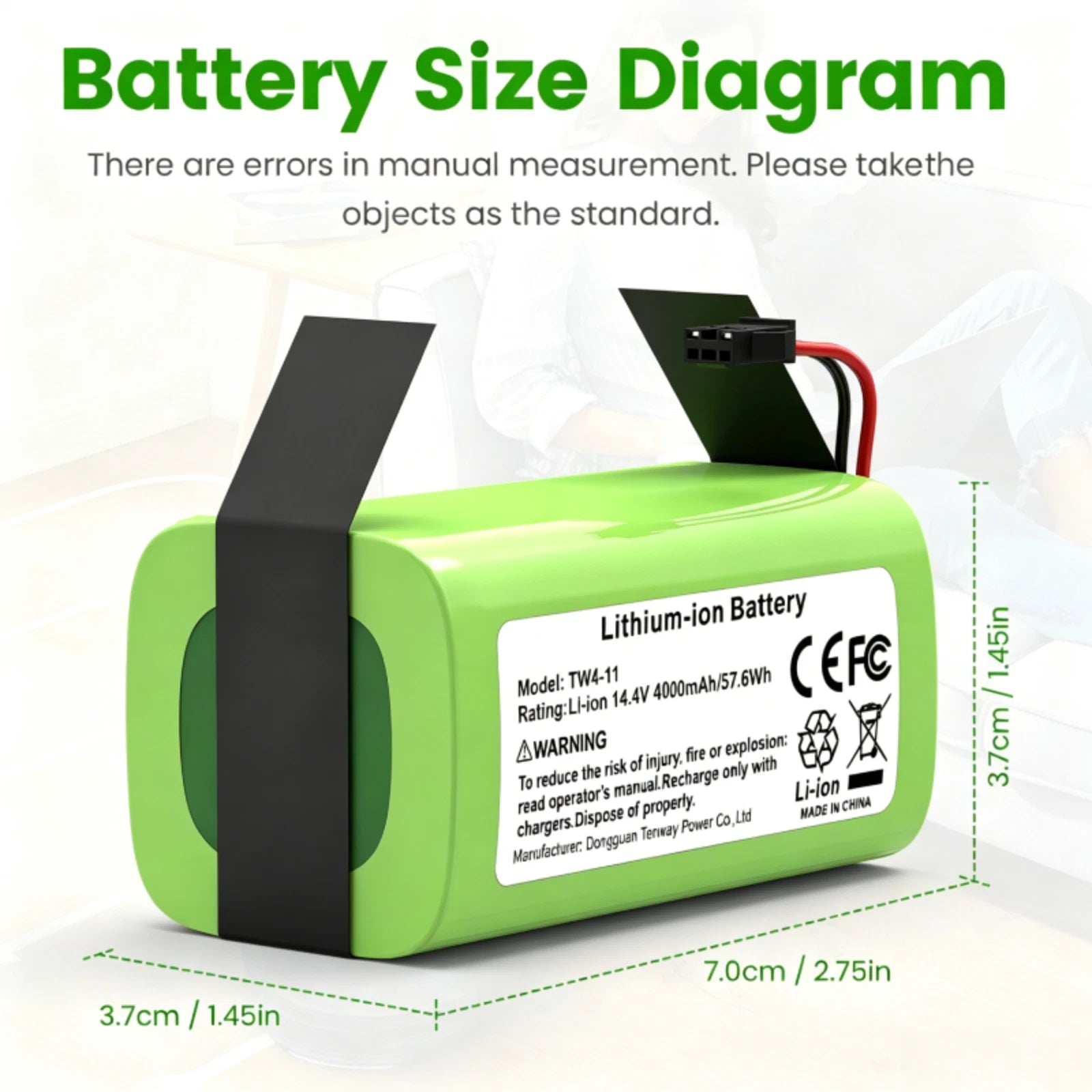 Replacement Battery for Eufy RoboVac 11/11S 12 15C 15T 25C 30C 35C 14.4V 4000mAh