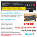 LOT OF 01AV423 61 Battery For Lenovo Thinkpad T470 T480 T570 T580 P51S P52S 24Wh