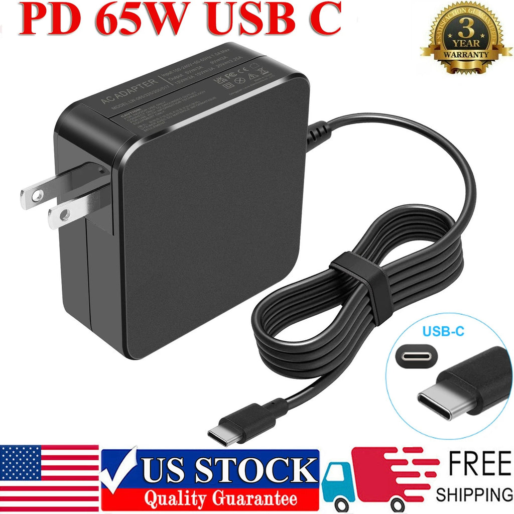 65W AC Power Adapter Type-C USB-C Charger For HP Spectre x360 Chromebook Laptop