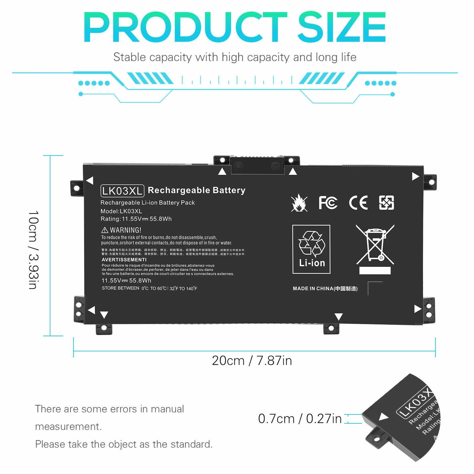 LK03XL Battery For HP ENVY X360 17-AE 17-CE 15-BP 15-BQ 916814-855 L09281-855