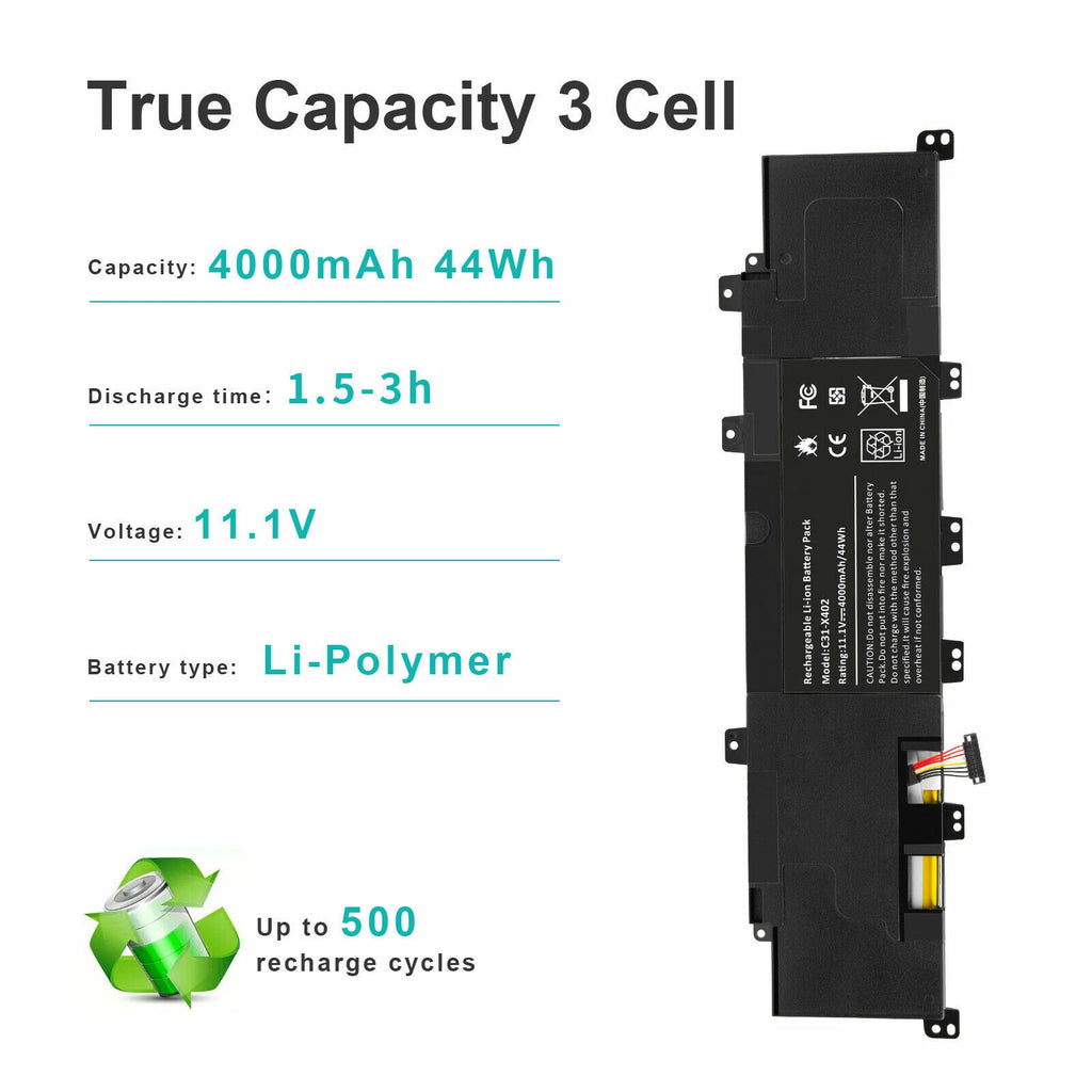 44Wh C31-X402 Battery for Asus VivoBook S400 S400C S400CA S400E S300 Notebook PC
