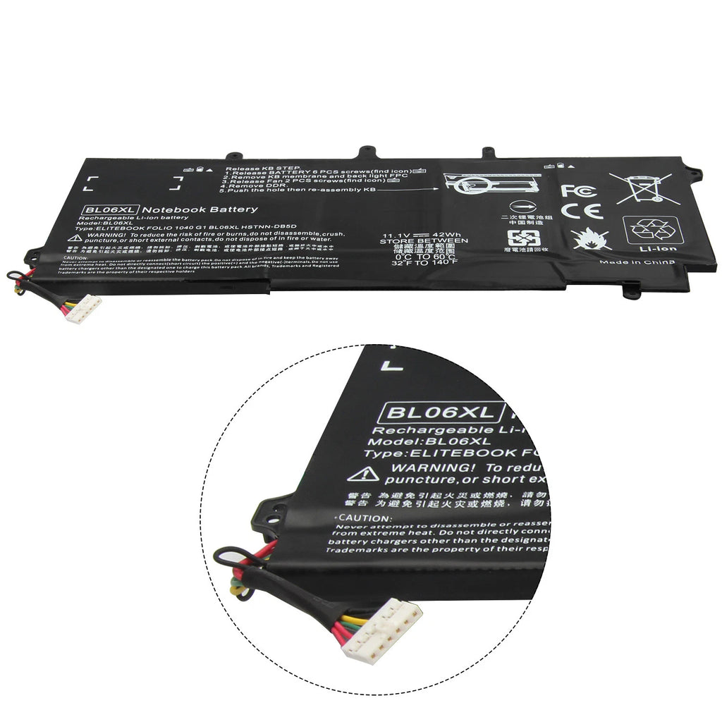 New Battery for HP EliteBook Folio 1040 G0 G1 G2 BL06XL 722236-171 HSTNN-DB5D CG