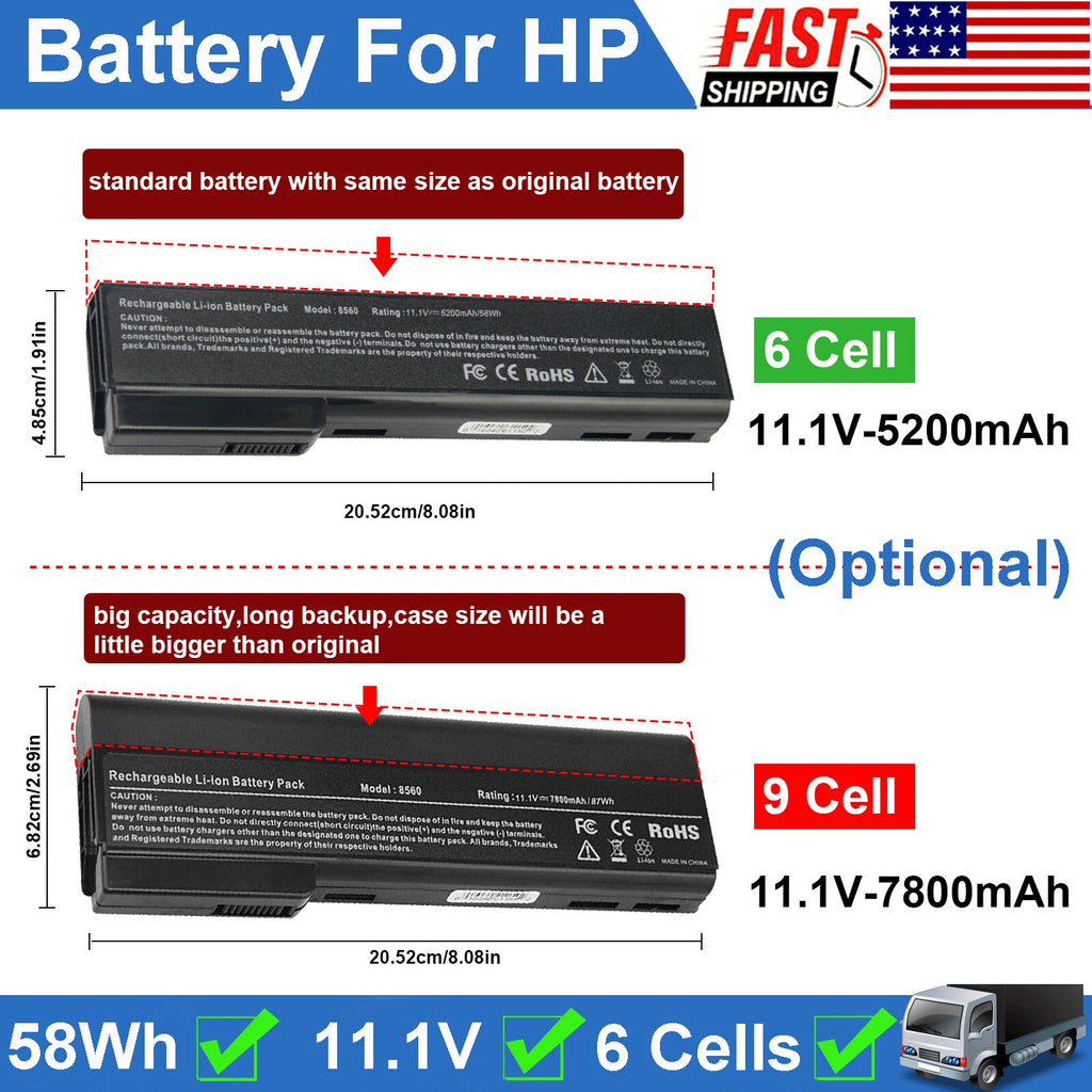 ?CC06 Battery For HP EliteBook 8460p 8460w 8470p ProBook 6360b 6460b 6470b 6560b