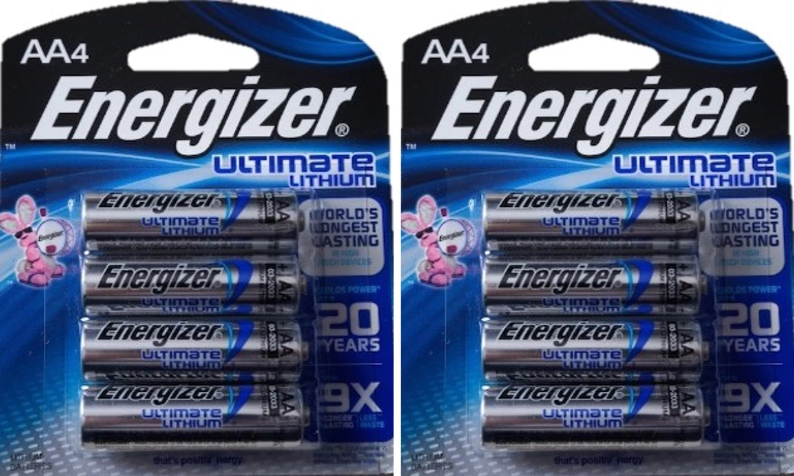 8 Energizer Ultimate Lithium Battery AA, 4 PK X 2 Exp. 2033