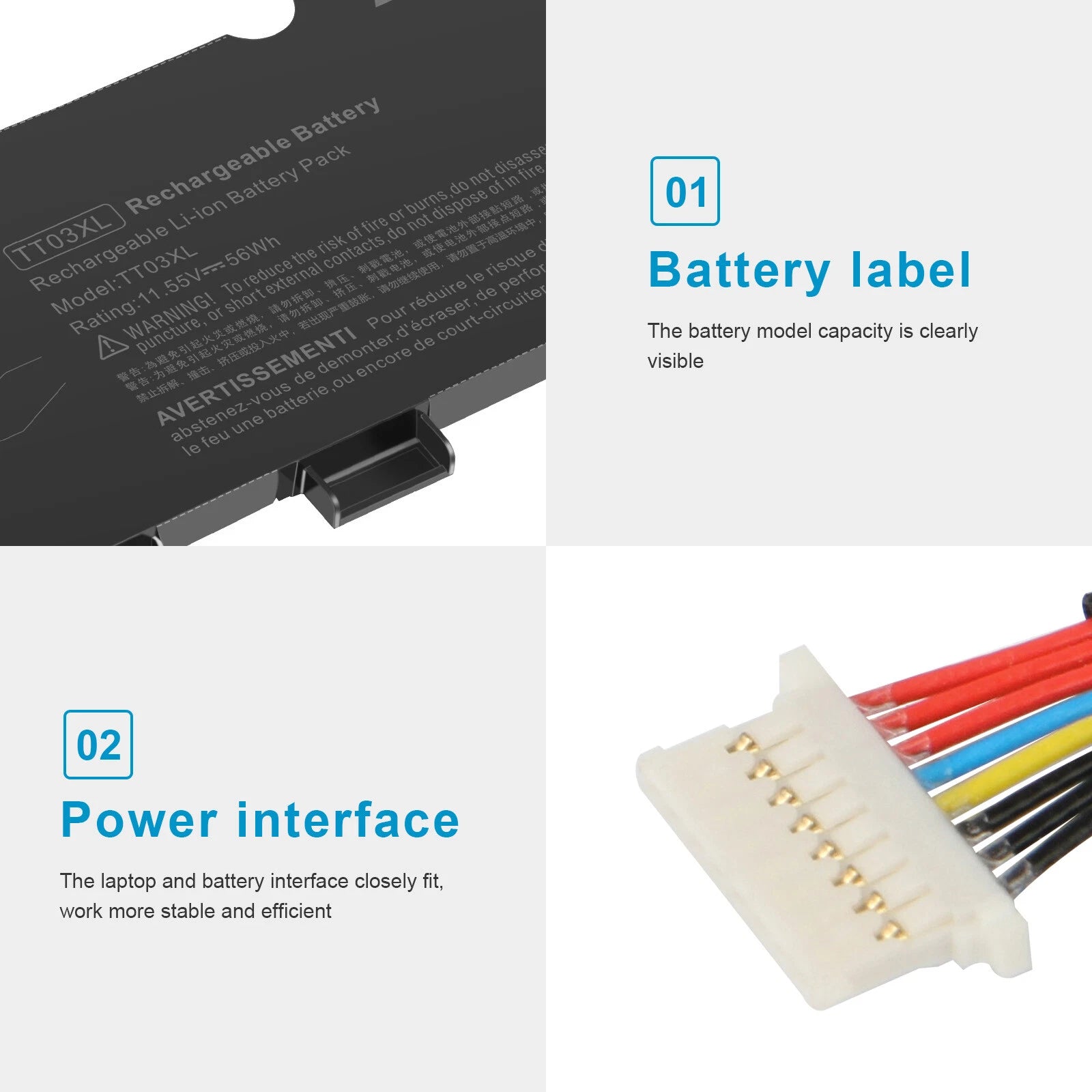 TT03XL Battery for HP EliteBook 850 G5 850 G6 ZBook 15U G5 G5-4215U G6 56Wh