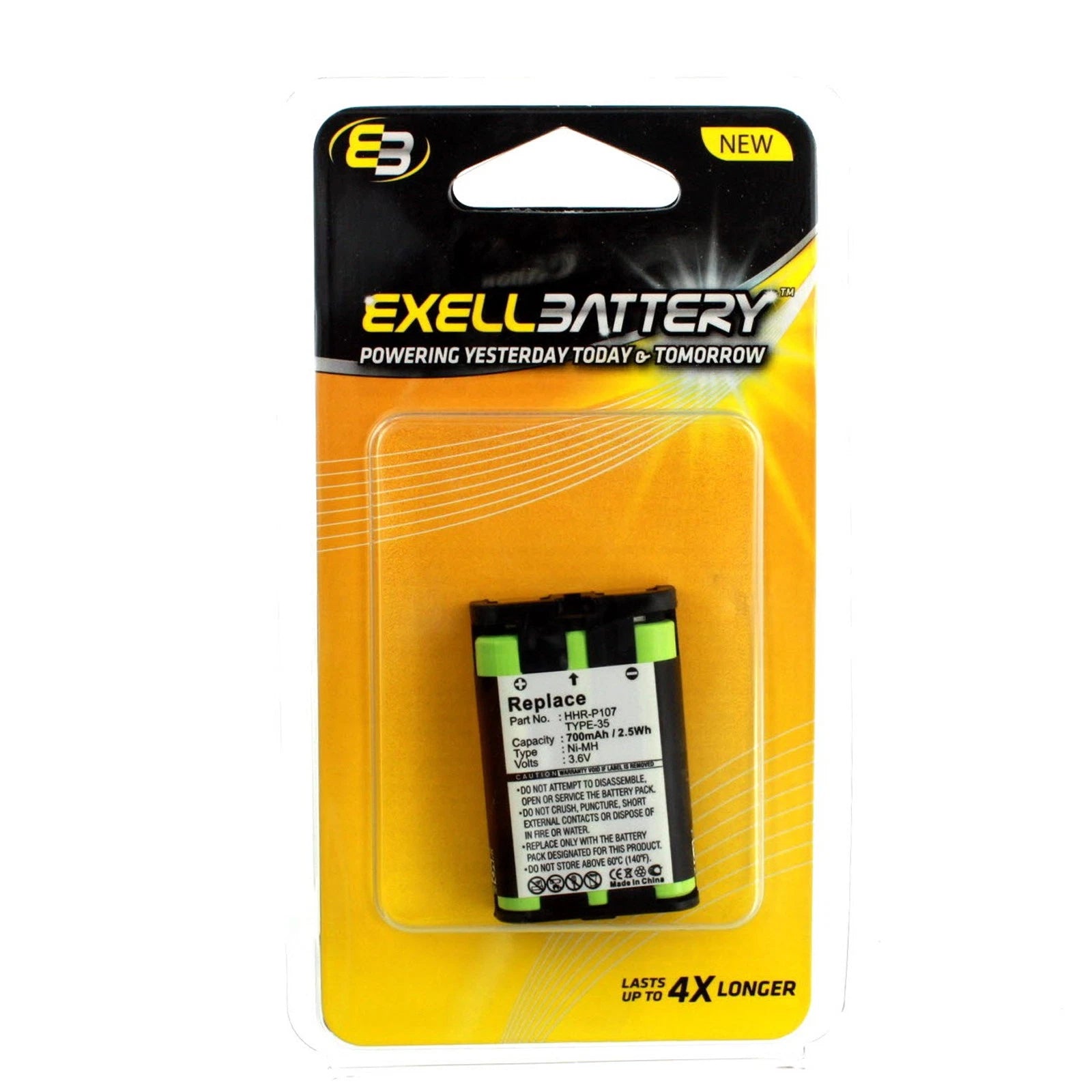 Exell Cordless Phone Battery EBCP-107 Compatible With HHR-P107, TYPE-35