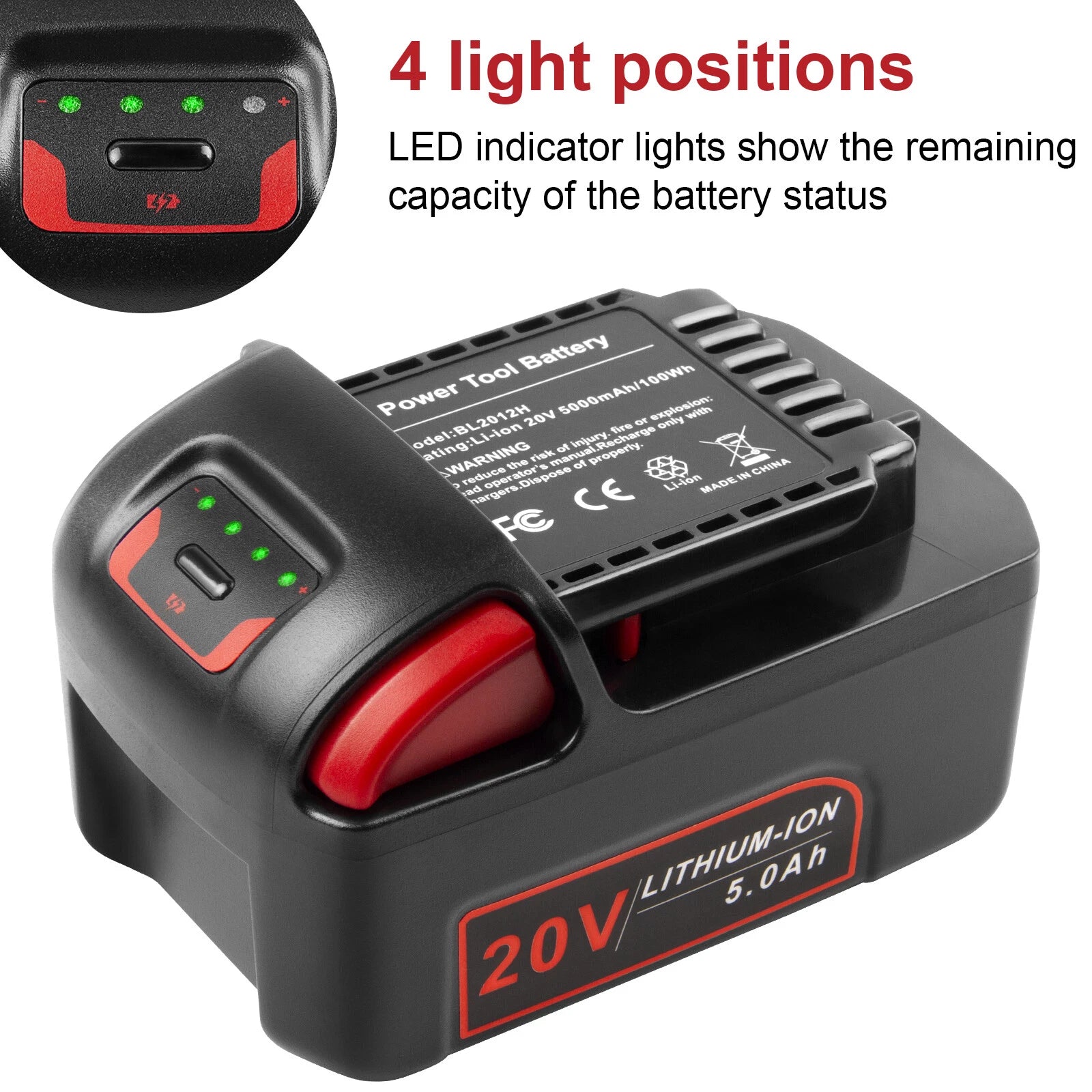 20V 5.0AH Li-ion Battery For Ingersoll-Rand BL2022 BL2012 BL2010 IQV20 Series