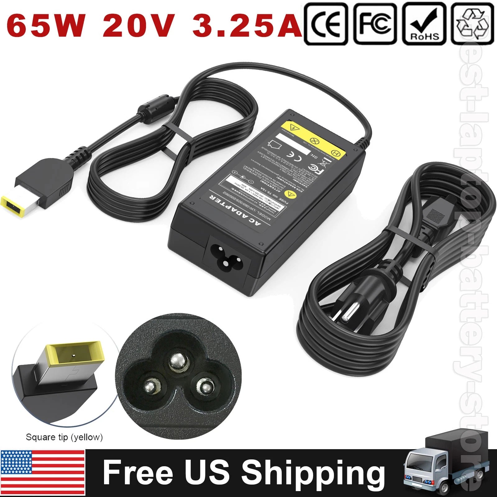 20V 3.25A 65W USB Tip AC Adapter Charger for Lenovo Thinkpad L440 L450 L460 L470
