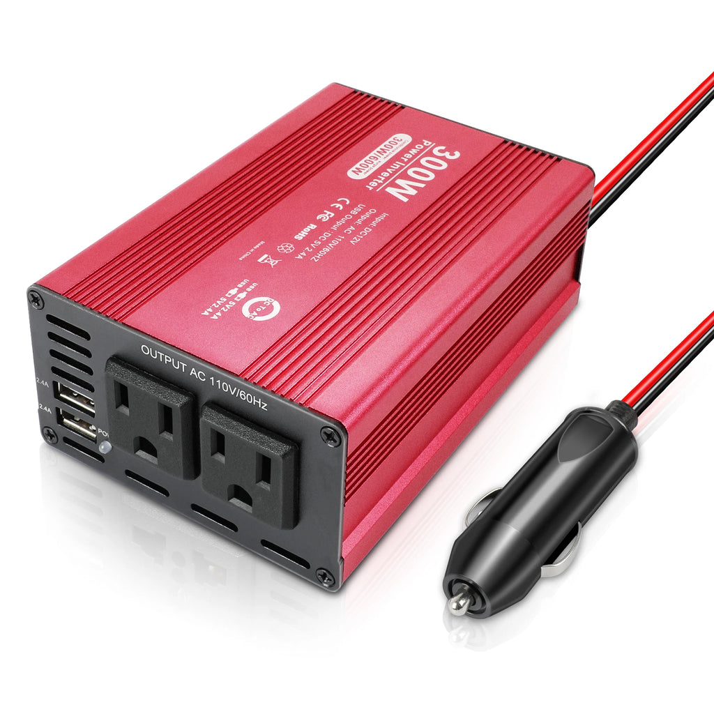 300W-1000W Car Power Inverter Converter DC 12V to AC 110V 120V 2USB 2 Outputs