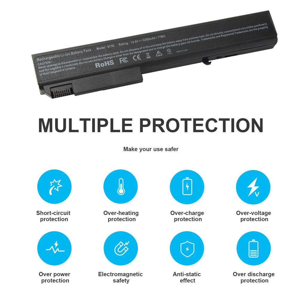 5200mAh Battery for Hp ProBook 6545b EliteBook 8530w 8540p 8540w 30p 8730w 8740w