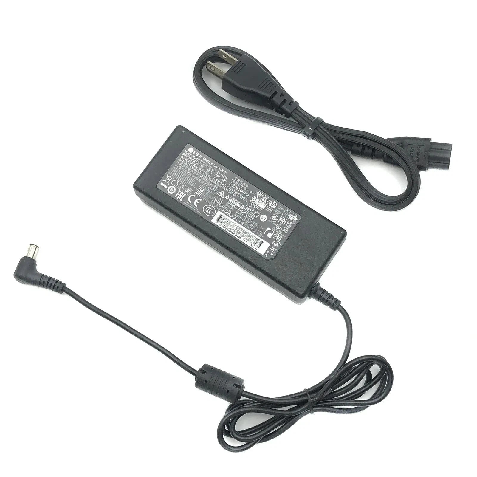 NEW Genuine 65W AC Adapter for LG 24MP57VQ 24MP67HQ 24MP67VQ 27M37D Monitor