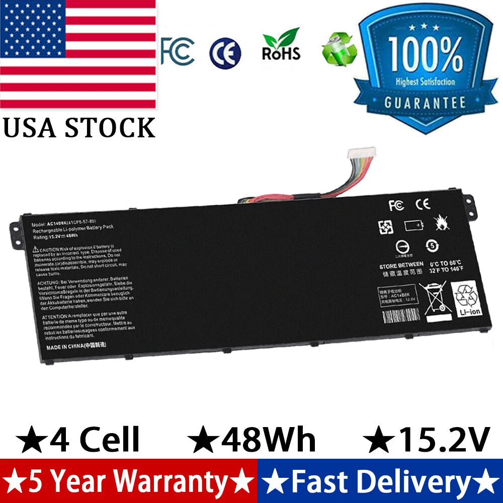 Battery AC14B3K For Acer Aspire R3 R3-131T R5 R5-471T R5-571T ES1-572