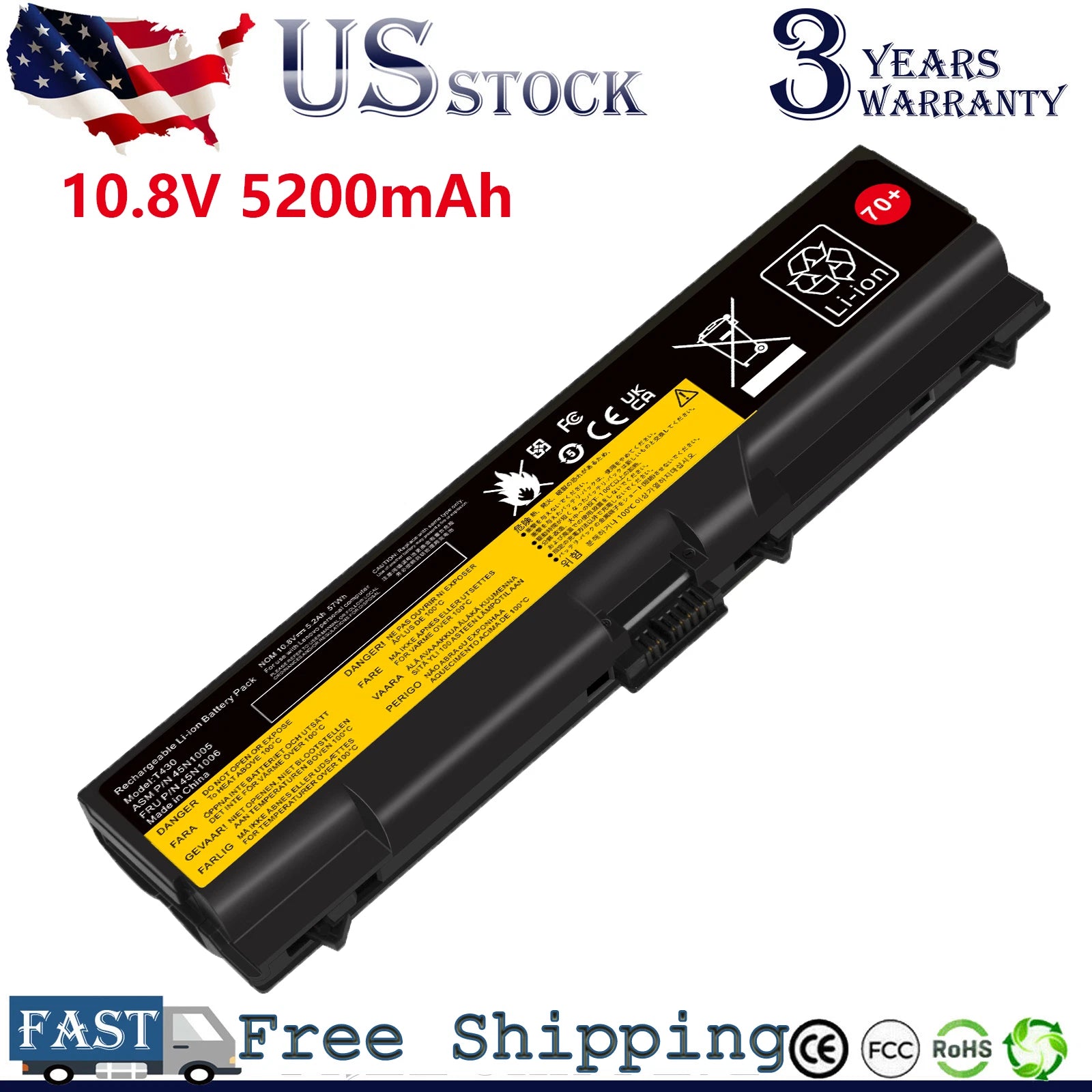 45N1001 Battery for Lenovo ThinkPad T430 T420 T530 L430 L530 W530 W530i 0A36303
