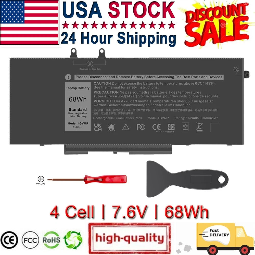 LOT 4GVMP Battery for Dell Latitude 5400 5500 Precision 3540 Laptop 9JRYT C5GV2