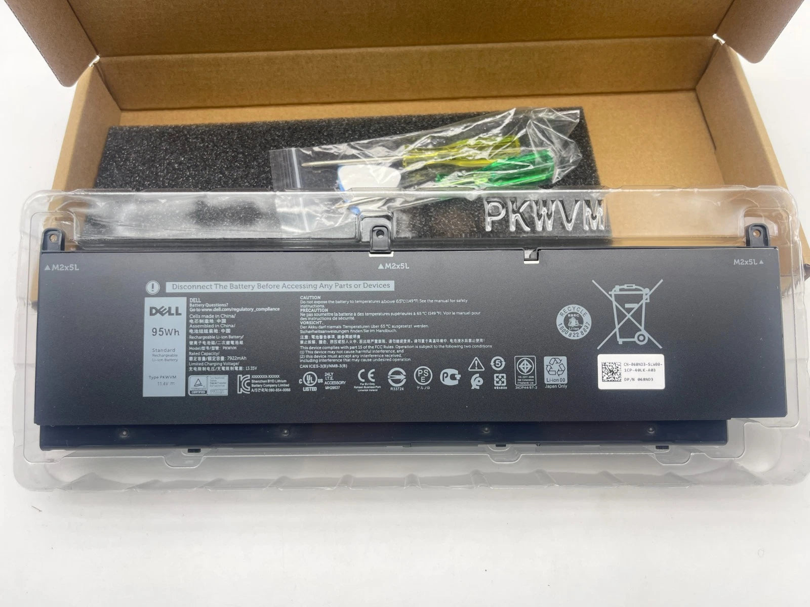 Genuine 95WH PKWVM Battery for Dell Precision 7550 7560 7750 7760 0CR72X OEM