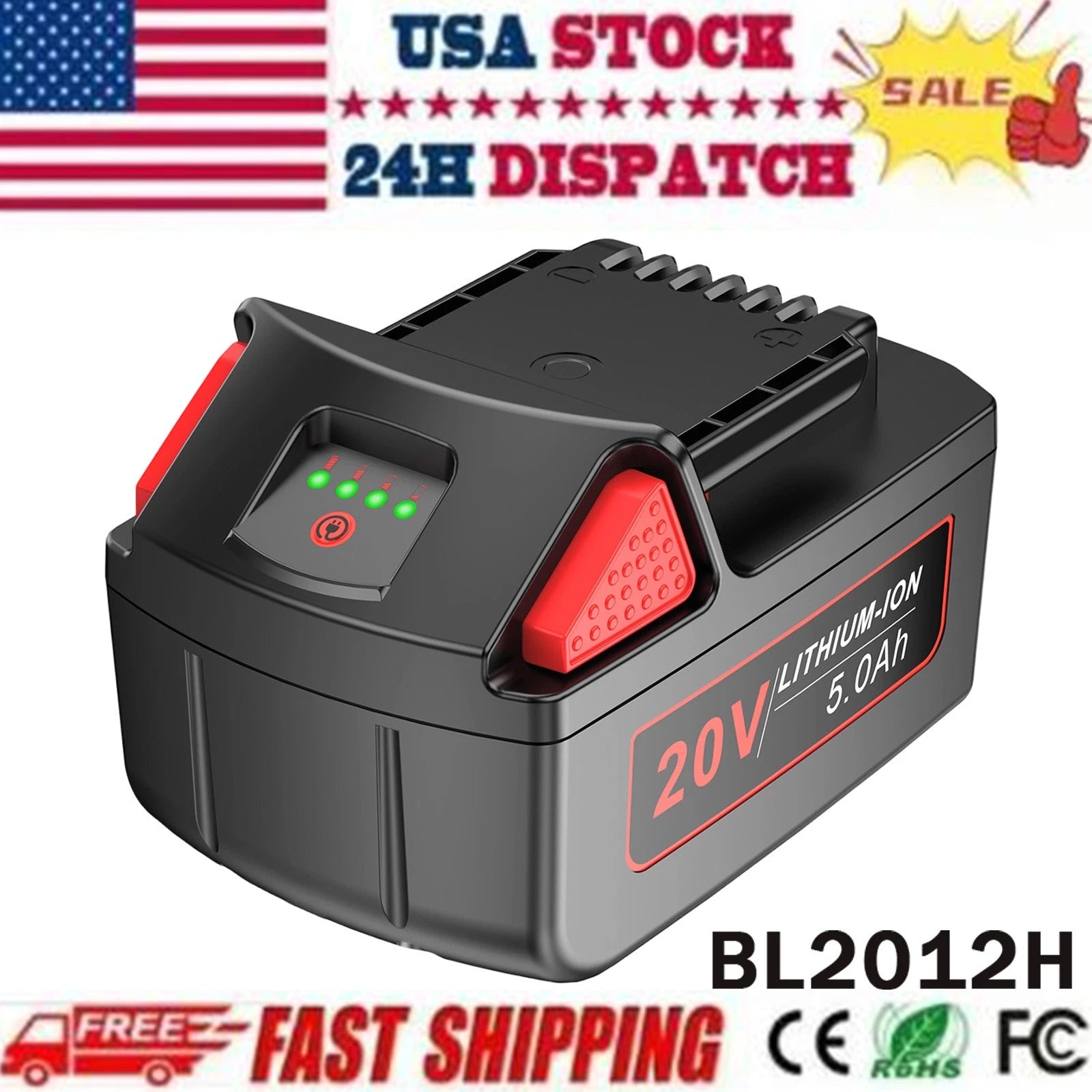20V 5.0Ah Lithium Ion Battery For Ingersoll Rand IQV20 series BL2023 BL2012H