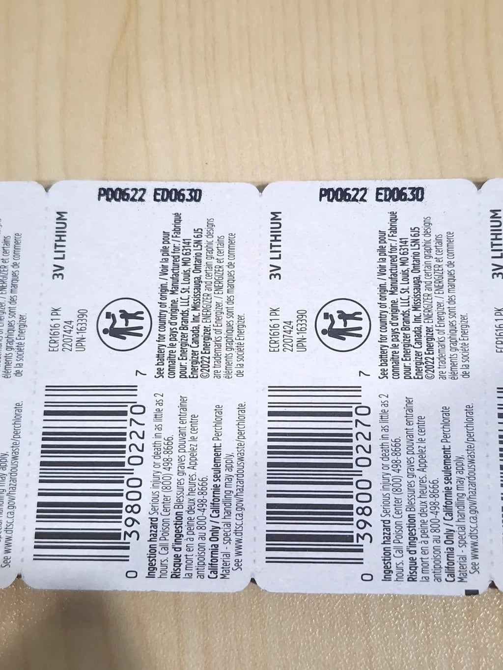 5 pc ENERGIZER CR1616 3v LITHIUM BATTERY CR 1616 CMOS KEY FOBS