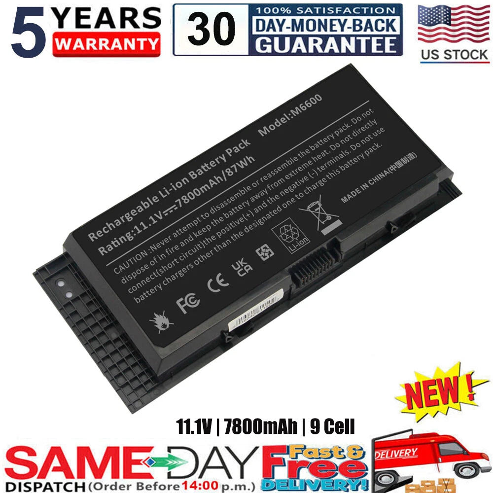 Battery for Dell Precision M4600 M4700 M4800 M6600 M6700 M6800 FV993 PG6RC V7M28