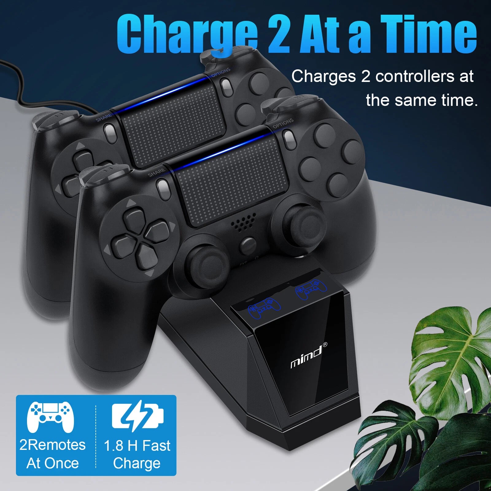 Dual Fast Charger Dock Station For PS4 PlayStation 4 Controller Charging Stand