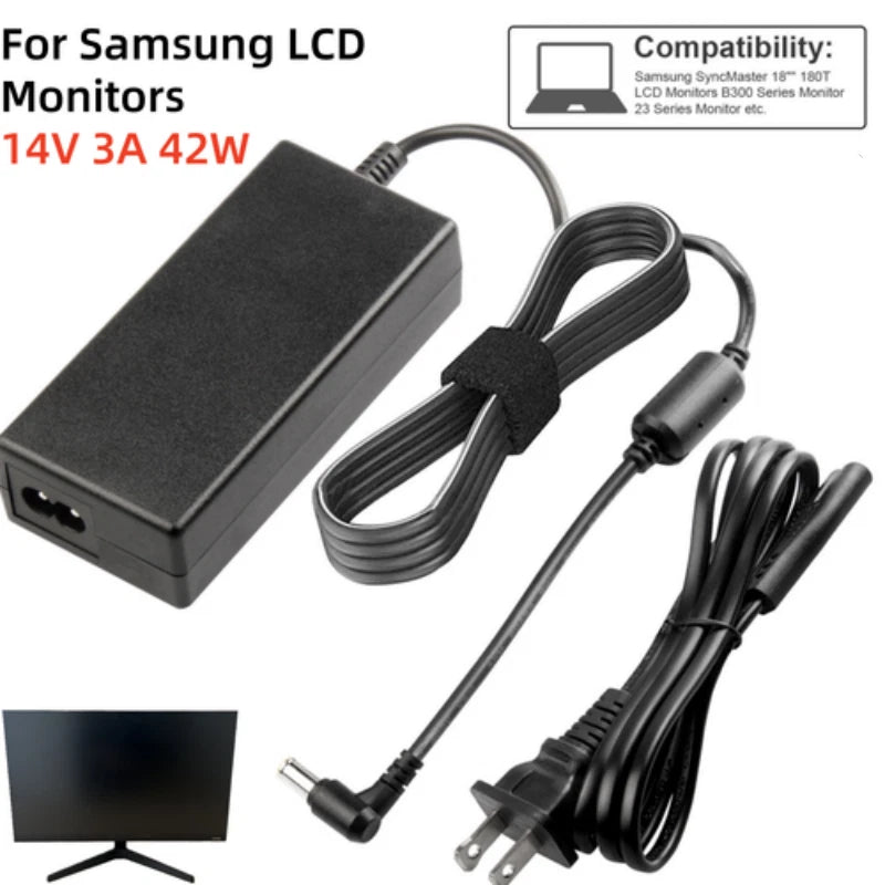 AC Adapter Power For Samsung SyncMaster S22A300B S20A350B S22A100N LED Monitor