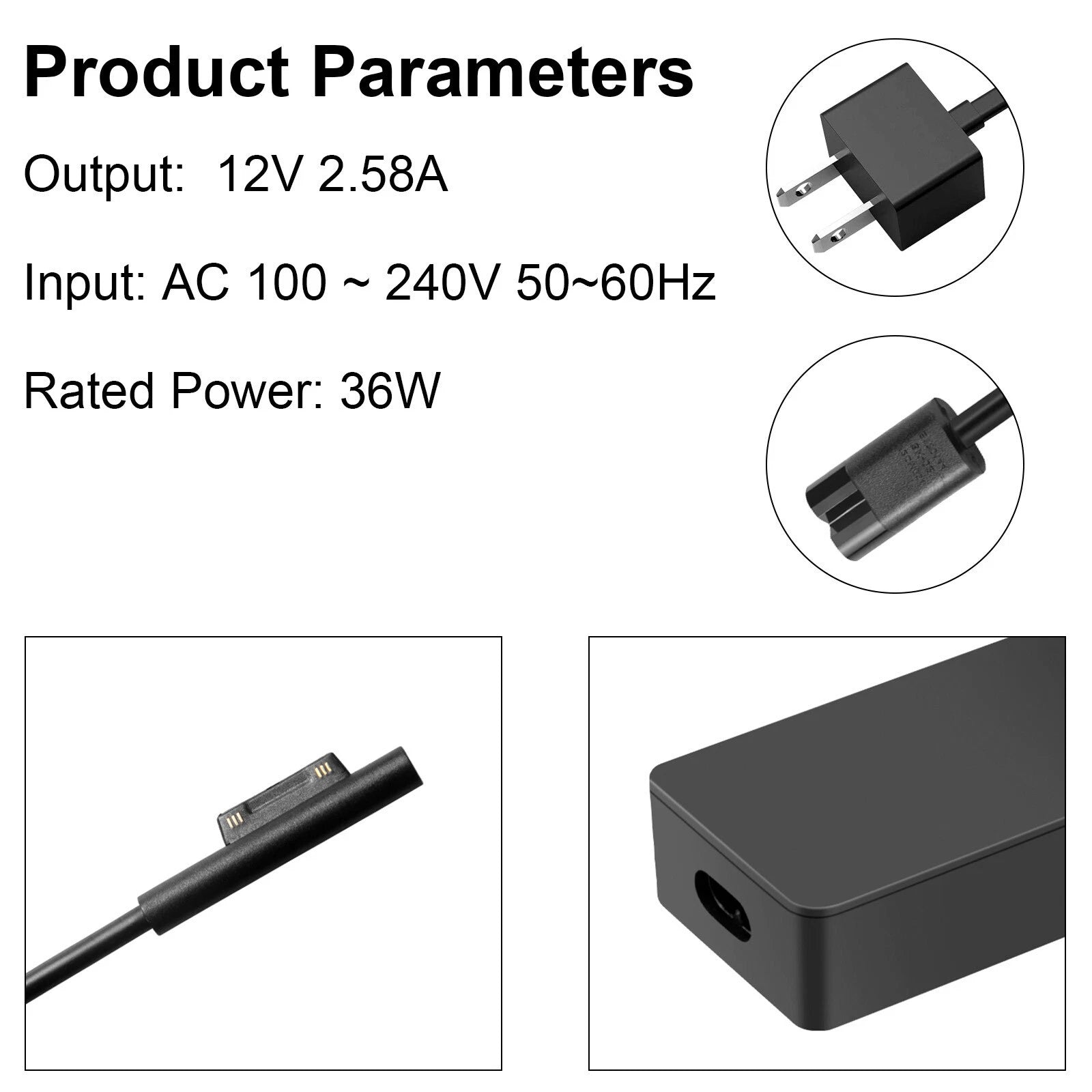 For Microsoft Surface Pro 4 3 5 6 7 8 9 Power Adapter Charger Surface Pro 1/2/RT