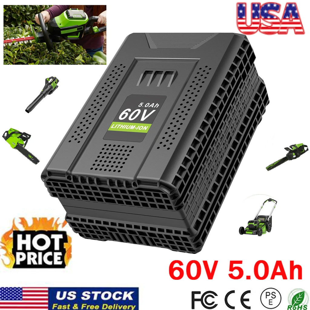 60V 5.0Ah Battery For Greenworks Pro 60V Lithium LB60A00 LB60A01 LB60A02 LB60A03