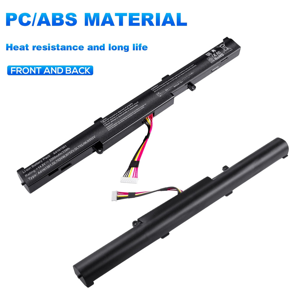 A41N1501 Battery For Asus Rog N552V N552VW N752 N752V N752VW GL752 GL752V 33Wh