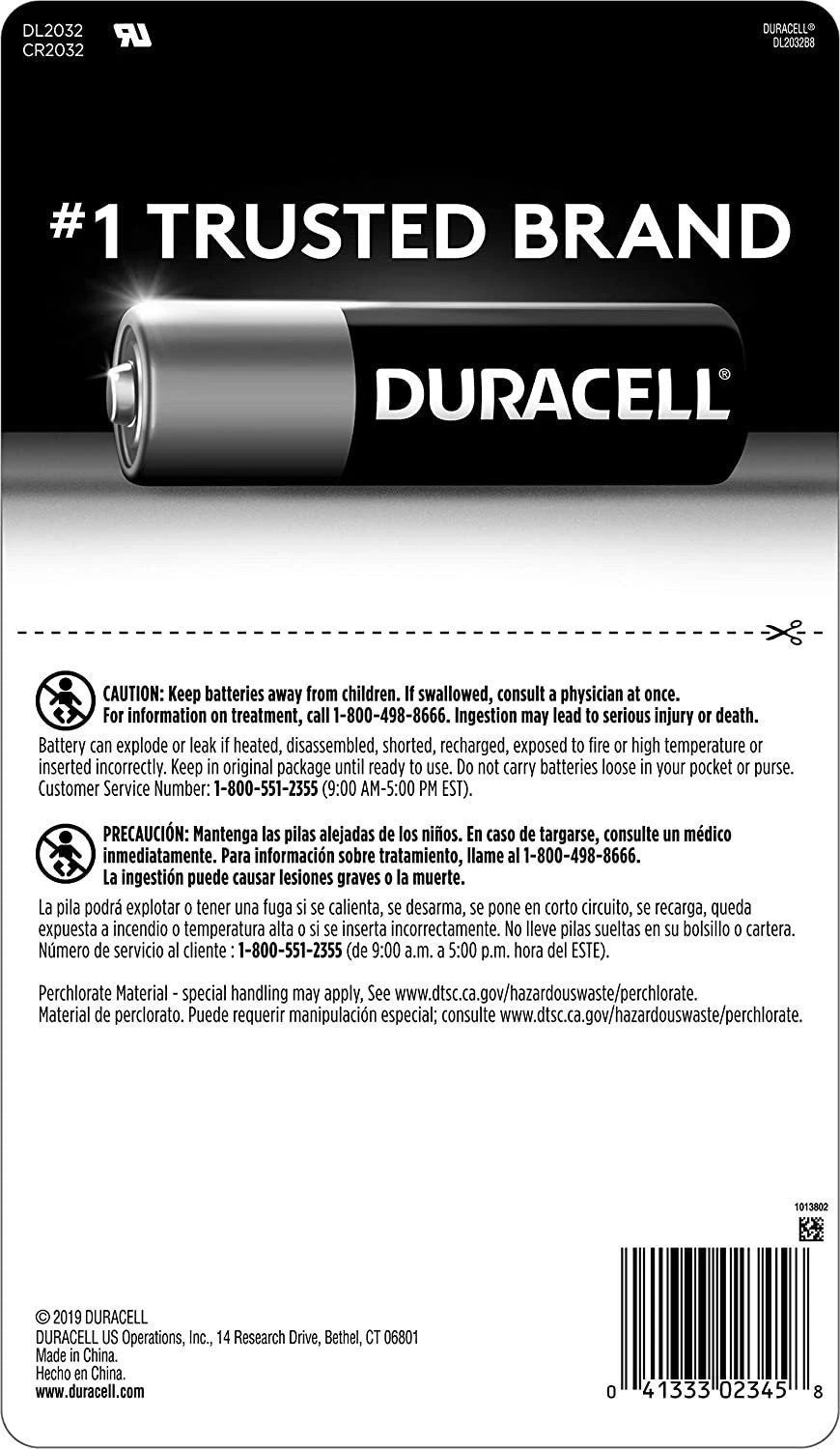 Duracell - 2032 3V Lithium Coin Battery - with Bitter Coating - 1 Count