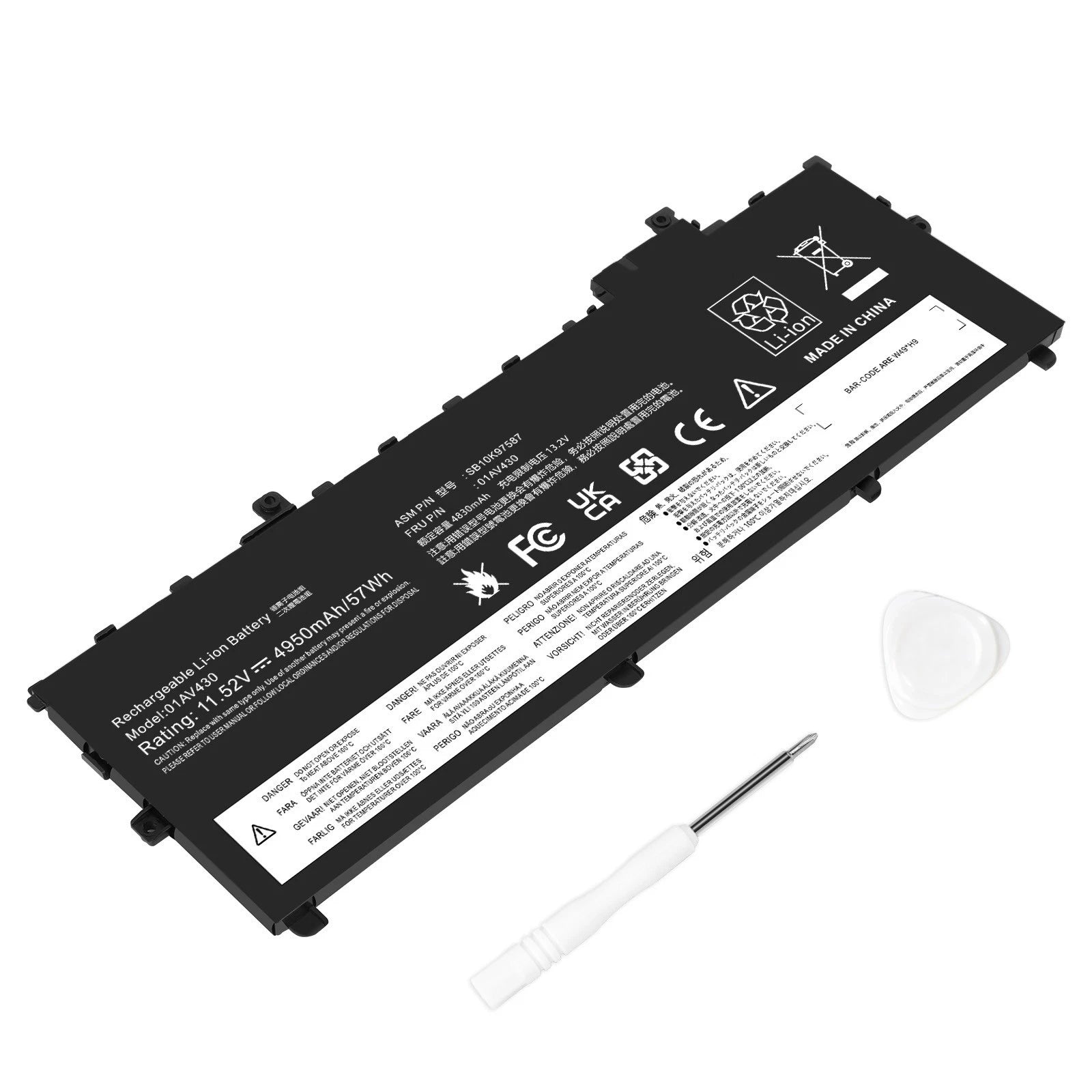 01AV430 01AV494 Battery For Lenovo ThinkPad X1 Carbon 5th 6th Gen SB10K97586 57W