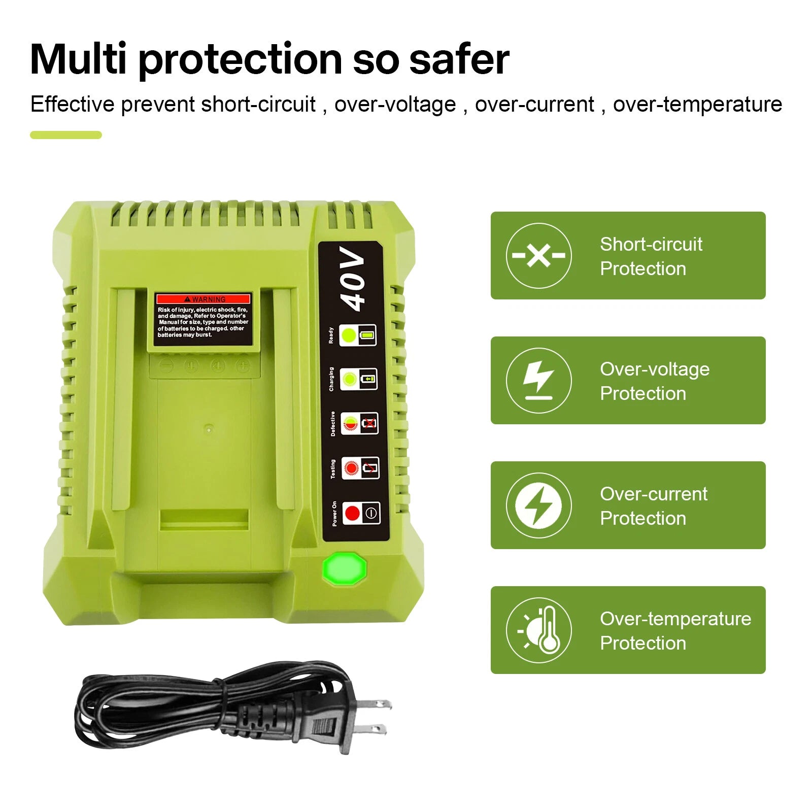 6.0Ah For Ryobi 40V Battery Charger Lithium OP4060 OP4030 OP4050 OP40602 OP40261