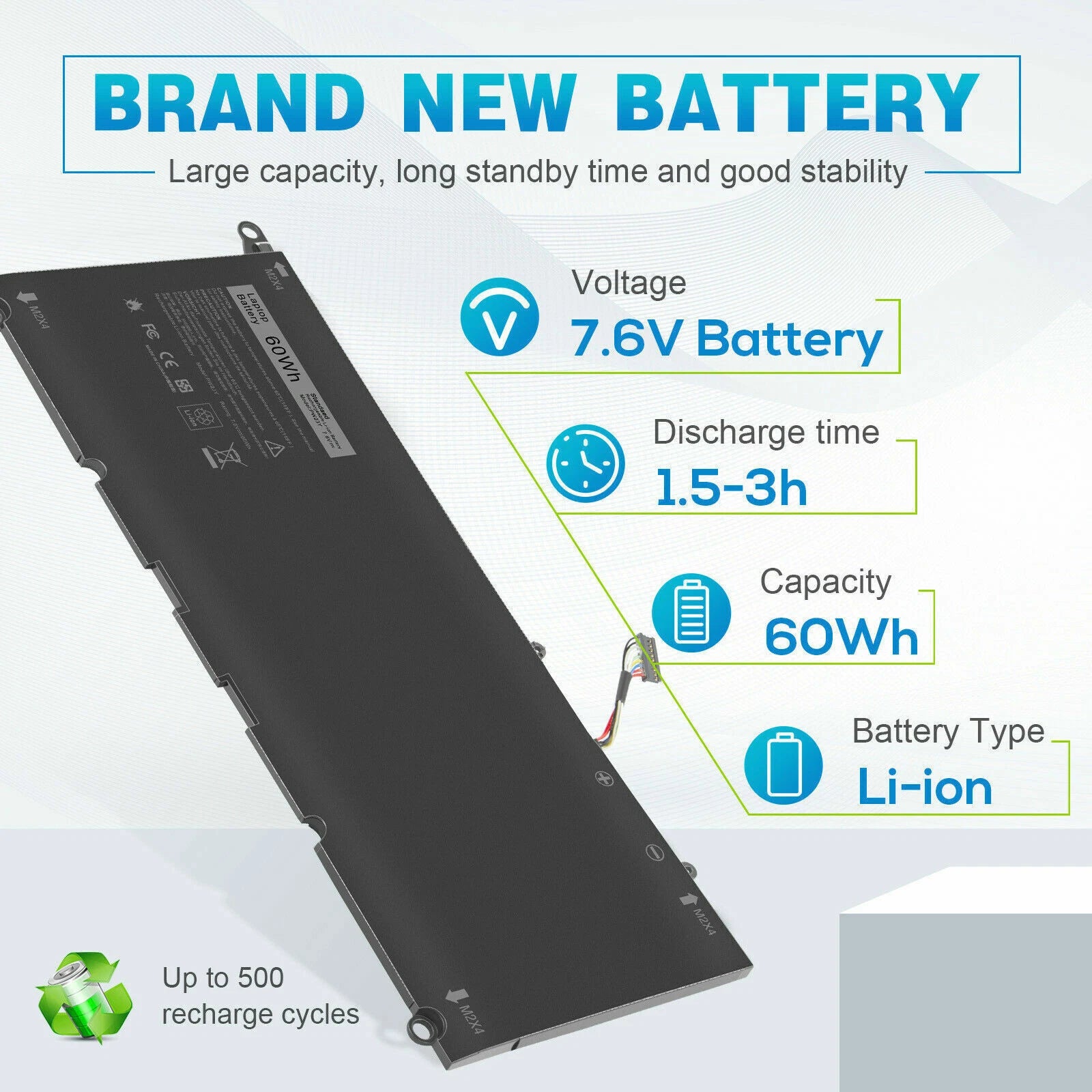 PW23Y Battery For Dell XPS 13 9343-9350 XPS 13 9360 Series RNP72 0TP1GT TP1GT