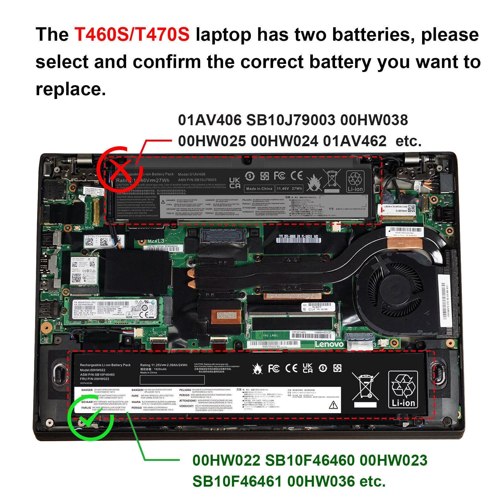 NEW 00HW022 Battery For Lenovo ThinkPad T460s T470s SB10F46461 SB10F46460