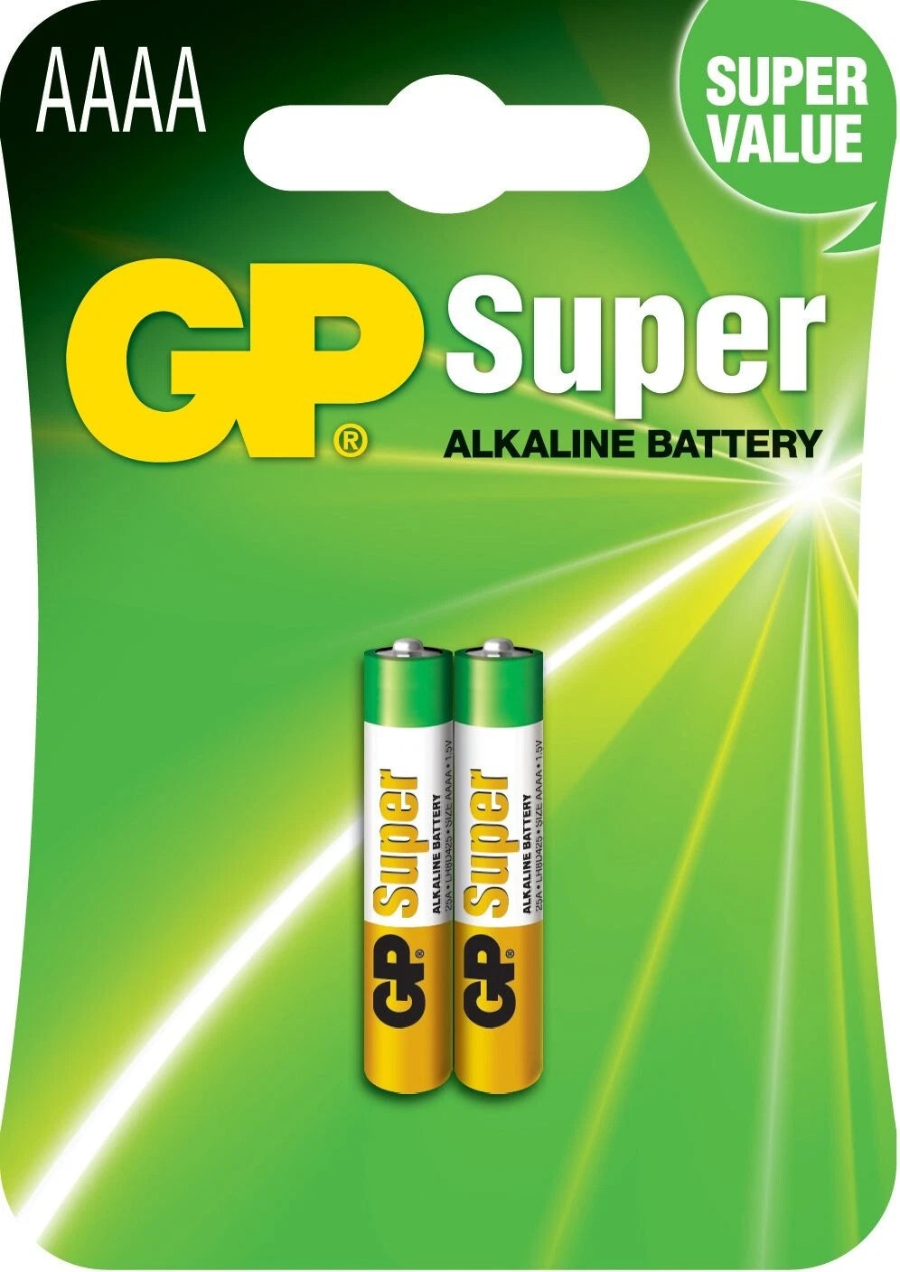6 Pack Super Fresh GP AAAA Super Alkaline 1.5V Batteries LR61 MN2500 EN96 3x2