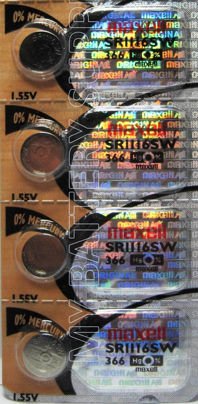 4 Pcs Maxell SR1116SW Watch Battery Made In Japan