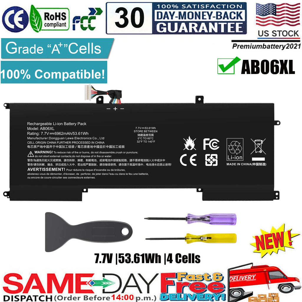 AB06XL Laptop Battery for HP Envy 13 2017 13-AD 921408-2C1 921408-271 TPN-I128