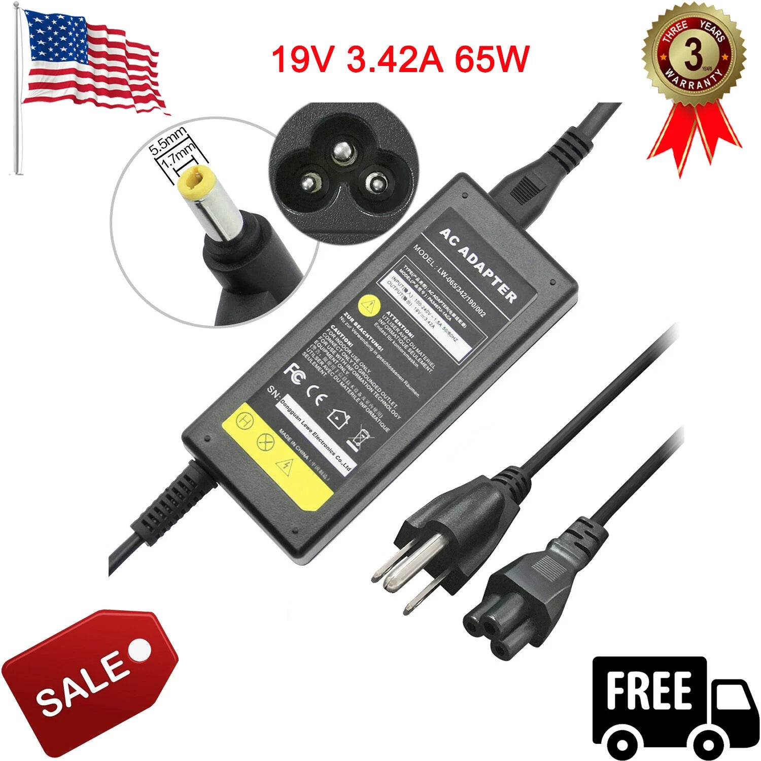 AC Adapter Charger For Acer Aspire 5250 5253 5336 5349 5532 5534 5552 5560 5733